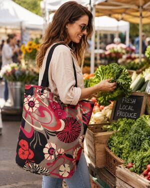 Reisenthel euro Floral Shopper Tote Bag Large Market Travel Bag Multi Color
